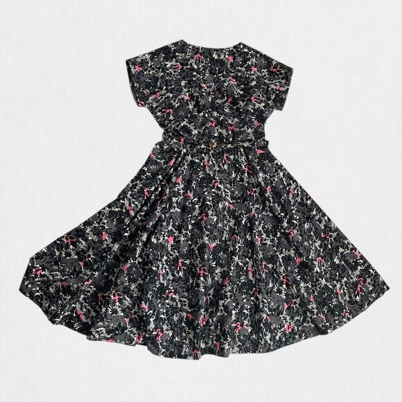 50s Vintage Scenic Novelty Print Cotton Dress 32” Horsehair Slip Metal Zipper - Picture 3 of 12